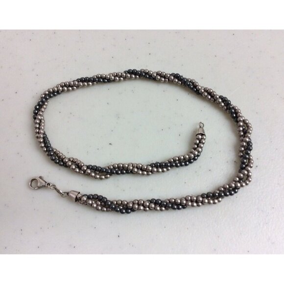 925 Silver Pearl Necklace Made In Italy 18” - Picture 1 of 6